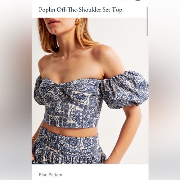 Abercrombie & Fitch Tops - Poplin Off-The-Shoulder Set Top